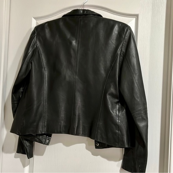 VTG  Black Motto Leather Jacket - Picture 9 of 12